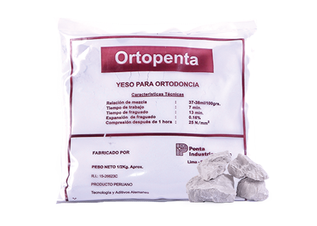Yeso piedra especial para ortodoncia tipo III, de alta calidad. Especial para confección de moldes de estudio en ortodoncia, Modelos con el máximo detalle y finura.